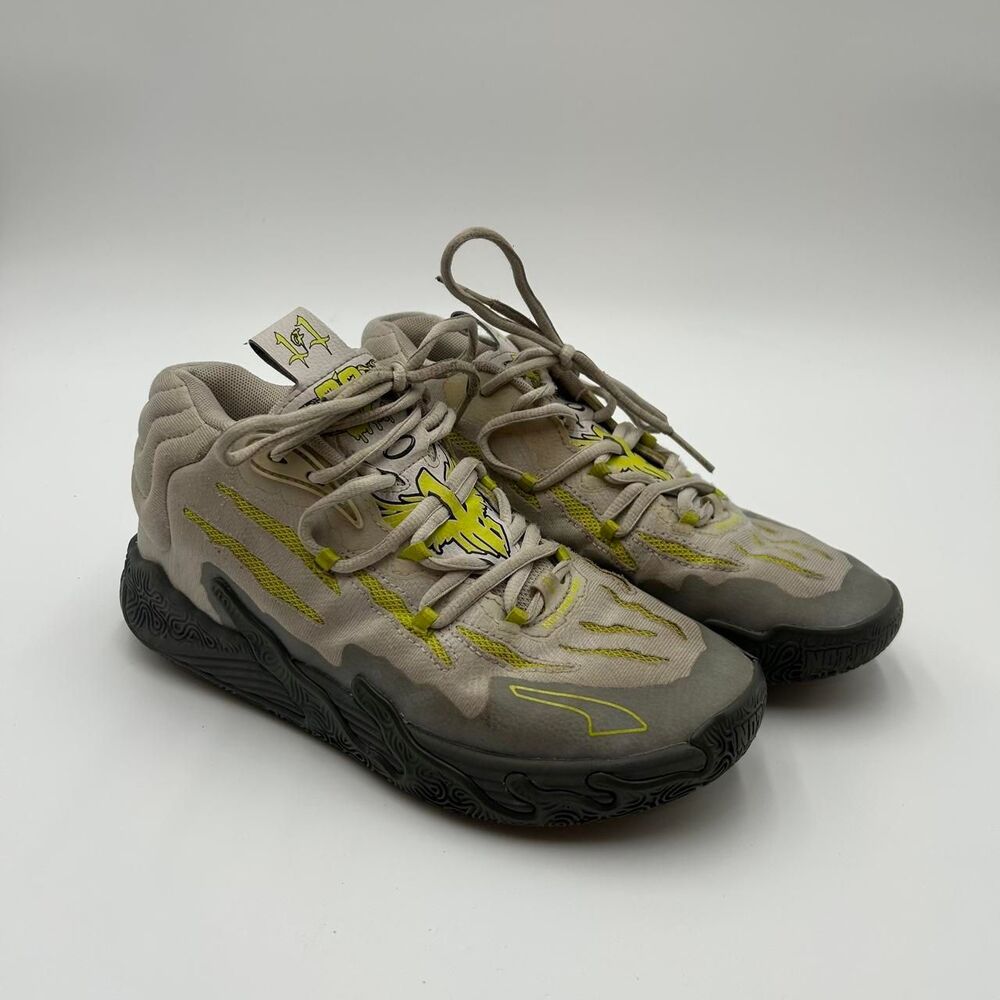 Puma Men's Grey and Khaki Trainers